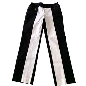 Lisette Womens Size 8 Black White Pull On Pants Style 3659 Zip Pockets Color Blo